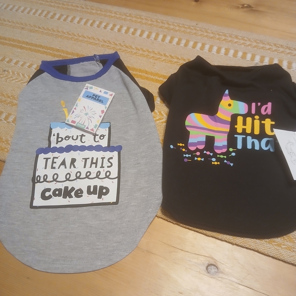 Two Dog Shirts With Cute Phrases Sz S. NWT